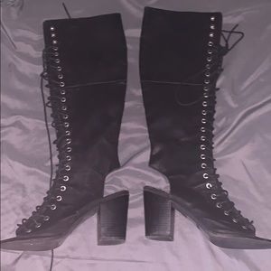 Lace Up Heeled Boots